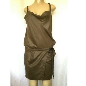 Nano Universe Dress Spaghetti Strap Mini Khaki